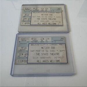 Vintage 90s Nitzer Ebb Ticket Stub 1992 Concert Tour Detroit Michigan Music Band